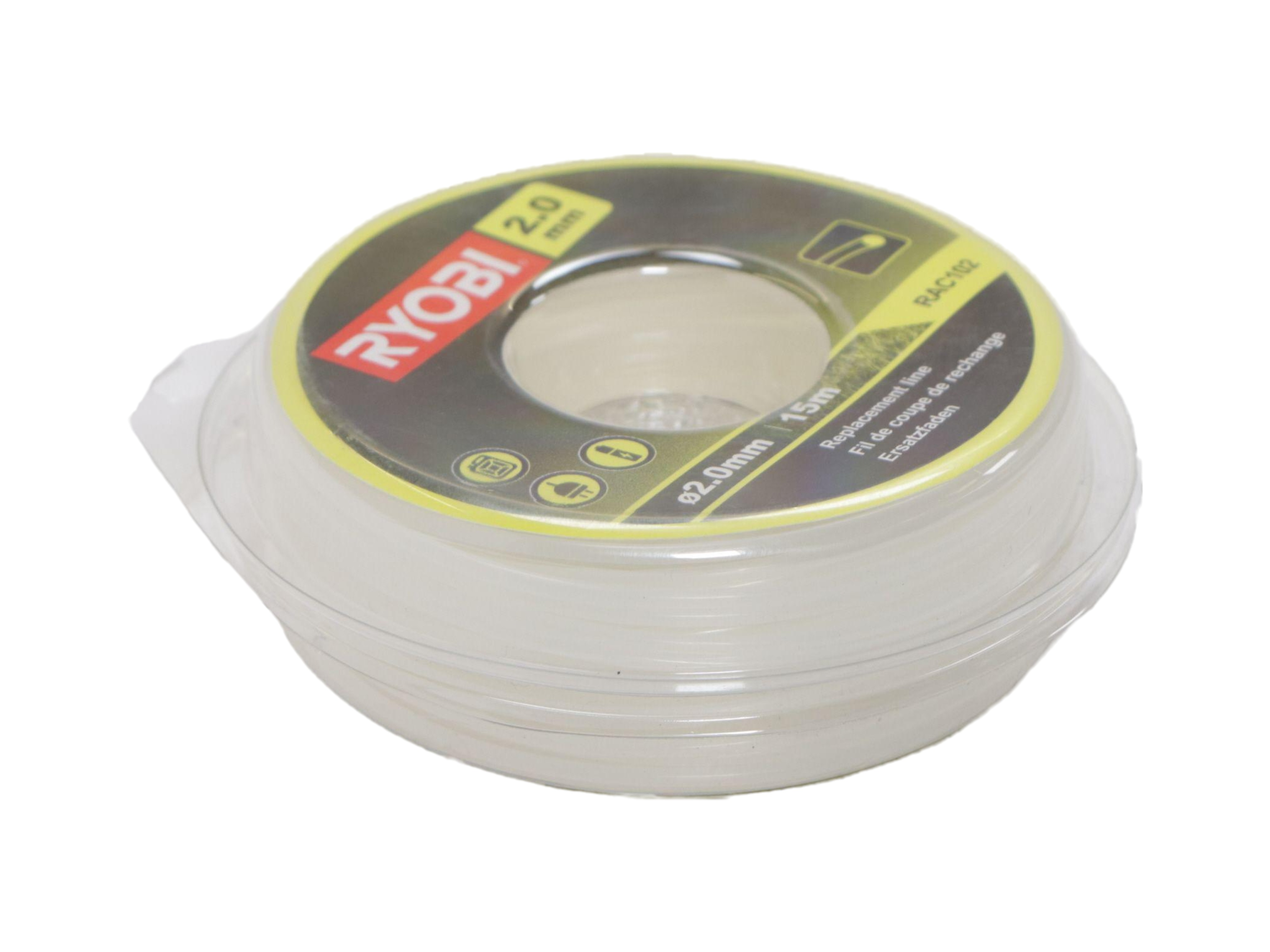 Ryobi 15m fil rond diam 2.0mm 5132002639 pour coupe-bordure ryobi rbc1000ex 5133000009