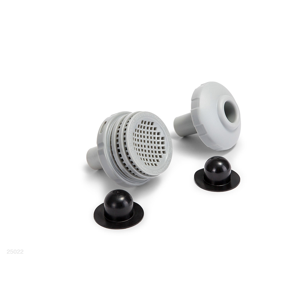 Lot de 2 petites crepines pour piscines intex + bouchons 25022