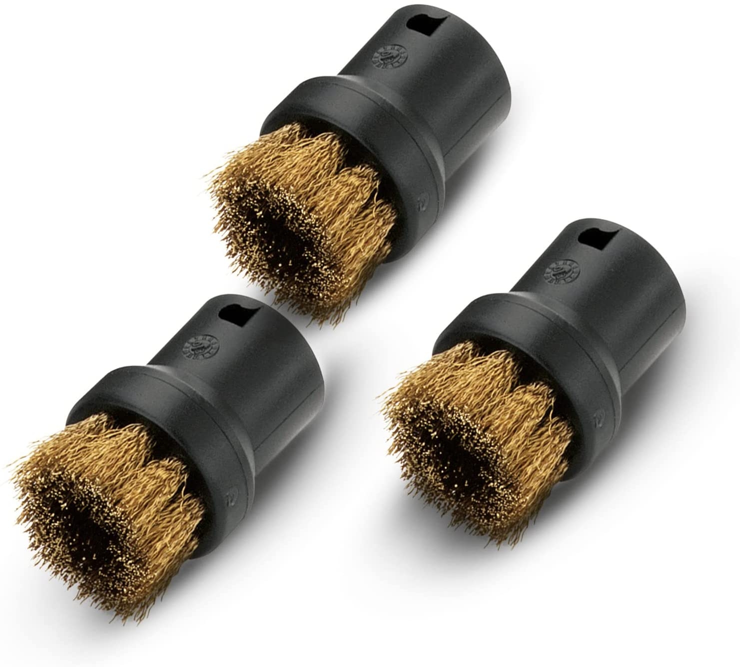 Karcher set de 3 brosses rondes avec poils en laitons 2.863-061.0 pour nettoyeur vapeur - pression k