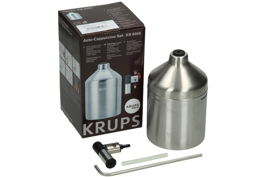 Krups accessoire cappuccino avec pot à lait en inox xs600010 pour cafetière et expresso / machine à
