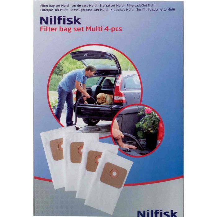 Nilfisk 4 sacs polyester multi 107402336 pour aspirateur nilfisk multi