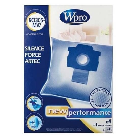 Rowenta ro305-mw / 4 sacs + 1fm silence force 481281719426 pour aspirateur rowenta x-trem power