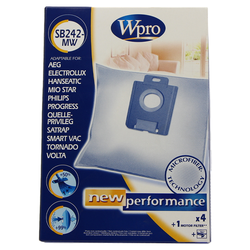 Miele sacs à poussière en microfibre (x4) 481281718617 pour aspirateur miele