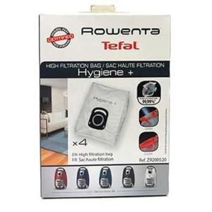 Rowenta kit de 4 sacs hygiene+ silence force 4a zr200520 pour aspirateur rowenta compact power mo3969pa/4q0 2211400119