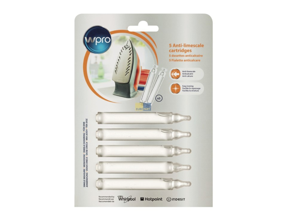 Whirlpool antitartre centrale vapeur et fer 5 cartouches monodoses 484000008409