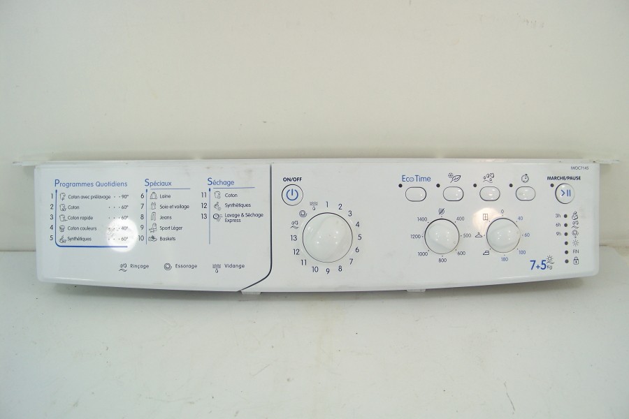 Indesit tableau de bord +poigne iwdc7145 c00275159 pour lave-linge indesit iwdc7145fr 80625360196