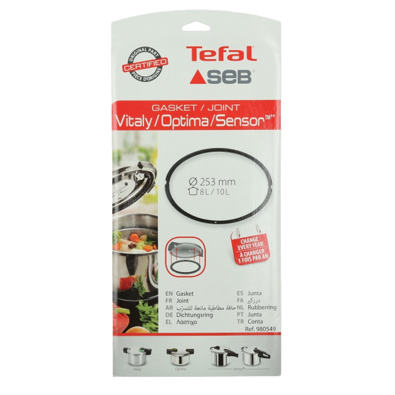 Seb sa- joint 8/10l inox Ø 253mm 980549 pour friteuse seb la francaise 8l p3071400/07e 1510001742