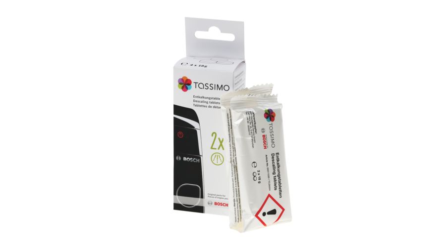Bosch pastille de détartrage pour tassimo (pour 2 détartrages) 00311530 pour cafetière et expresso / machine à café bosch tas4014kr