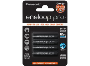 Blister de 4 piles rechargeables eneloop pro aaa (micro)/hr03 930mah 1,2v BK-4HCCE/4BE