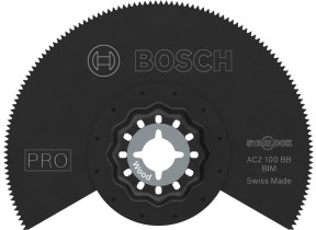 Bosch 10x lame pour outil multifonctions pro multi material acz 100 bb (pour vinyle stratifié solide, pvc, bois clouté, ø 100 mm, professional accessoire outil multifonction) 2608669119