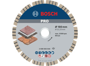 Bosch 1x disques à tronçonnage diamant pro stone pour alésage 22,23 et grandes meuleuses angulaires (pour pierre tendre, pierre dure, ø 180 mm, professional accessoire grande meuleuse angulaire) 2608602644