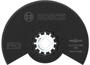 Bosch 1x lame pour outil multifonctions pro multi material acz 100 swb (pour feutre de toit, polystyrène ps, ø 100 mm, professional accessoire outil multifonction) 2608669123
