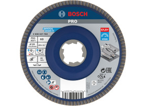 Bosch 1x plateau à lamelles pro metal x571, version bombée pour x-lock (pour acier, acier inoxydable, ø 125 mm, grain 60, professional accessoire petite meuleuse angulaire) 2608621768