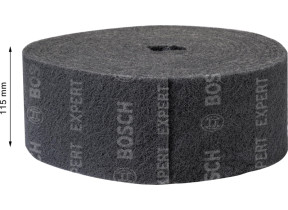Bosch 1x rouleaux en non-tissé expert n880 (pour tôles en acier, acier inoxydable, largeur 115 mm, longueur 10 m, ultra fine s, professional accessoire ponçage manuel) 2608901231