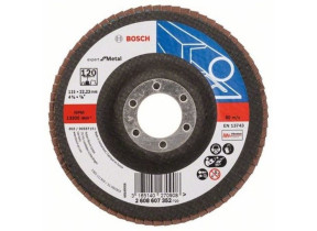 BOSCH 2608607352 PLATEAU À LAMELLES À SURFACE PLATE 115 MM, GRAIN 120