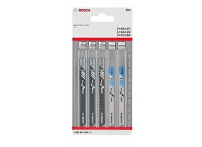 BOSCH 2608667855 LAME DE SCIE SAUTEUSE-SET U111C/U111D/U1 5 PCS, ARGENT