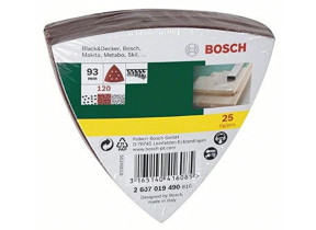 Bosch Outillages 2607017110 Set de 25 abrasifs pour Ponceuse Delta 93 mm Grain 240