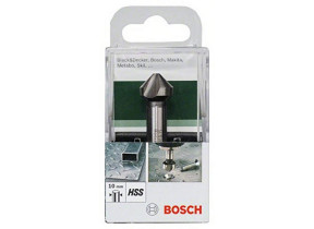 Bosch Outillages 2609255123 Fraise conique à lamer HSS à 3 taillants DIN 335 Diamètre 16,5 Queue 10 mm