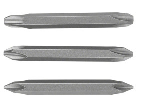 Bosch Outillages 2609255962 Set de 3 embouts de tournevis doubles 1 x PZ1 + PZ1, 1 x PZ2 + PZ2, 1 x PZ3 + PZ3