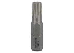Bosch outillages 3 pièces jeu de embouts de vissage qualité extra-dure pour vis torx, t30 epaisseur, 25mm longueur, gris 2607001622