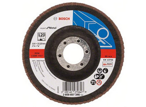 Bosch outillages plateau à lamelles x551, 120 grain, 15 à 25° angle, 13300 tr/min, support en fibre de verre, 115mm 2608607346