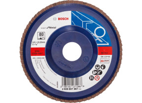 Bosch outillages plateau à lamelles x551, 80 grain, 5 à 15° angle, 12250 tr/min, support en plastique, 125mm 2608607367