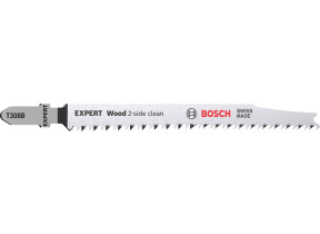 Bosch professional 100x lames de scie sauteuse expert \'wood 2-side clean\' t 308 b (pour contreplaqué, panneau d\'ameublement en bois massif, longueur 117 mm, accessoire scie sauteuse) 2608900553