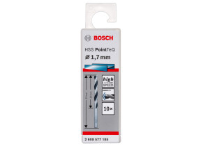 Bosch professional 10x forets hélicoïdaux hss pointteq (pour métal, 1,7 x 20 x 43 mm, accessoires pour perceuses-visseuses) 2608577185
