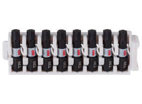Bosch professional 8 pièces pack d\'embouts de vissage torx (impact control, t30 bits, longueur 25mm, pick and click, accessoires de visseuse à percussion) 2608522382