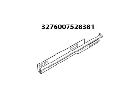 Coulisse gauche extraction totale amortie l470 eb12.5 zn 30 kg a2cguid0102 pour racine 566A2CGUID0102