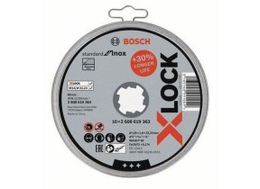 Disques à tronçonner X-Lock Métal/inox Ø125x1.6 BOSCH - 10 pièces- 2608619364