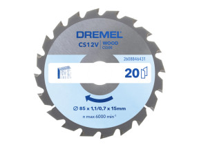 Dremel blueprint lame de scie circulaire pour bois 85 x 1,1/0,7 x 15mm (cs500) 2608846431