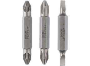 Jeu de lames doubles Bosch, 3 pièces S0,6x4,0, S0,6x4,0, PH2, PH2, PZ2, PZ2, 45 mm - 2607001744