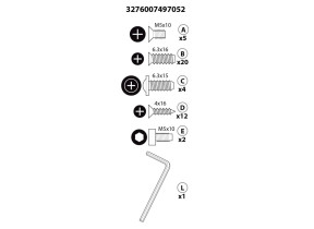 Kit de quincaillerie a+b+c+d+e+l pour supports art.544 s7054400-11 pour racine 566S705440011