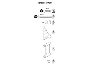 Kit de quincaillerie a+b+c+g+h+i art.378-75 dl2 s7037800-61 pour racine 566S703780061