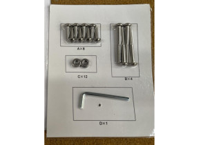 Kit quincaillerie argent pour rio blanc rio-hk-wh pour racine 072RIOHKWH