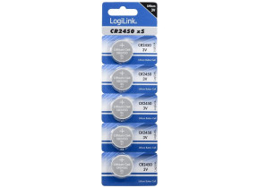 Pack de 5 piles bouton lithium 3v cr2450 argent CR2450B5