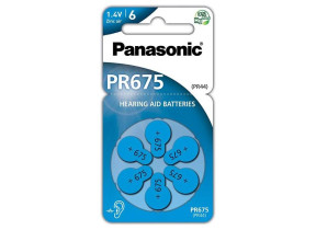 Piles Panasonic PR675 Zinc Air pour appareils auditifs
