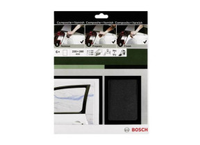 SET DE FEUILLES ABRASIVES POUR PONÇAGE MANUEL BOSCH ACCESSORIES 2609256C47 GRAIN 240, 400, 600 (L X L) 230 MM X 280 MM 1 SET