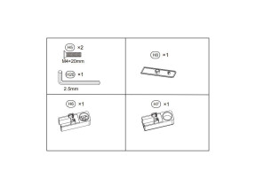 Vis, chevilles, caches remix wi chrome (h5,6,7,8,20) remixwipj015 pour racine 430REMIXWIPJ015