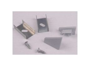 Vis + supports + embout pour profilé angulaire argenté as-ang-alu pour racine 356ASANGALU