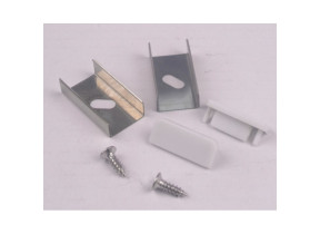 Vis + supports + embout pour profilé plat blanc as-fl-w pour racine 356ASFLW