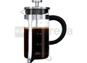 Cafetière à piston en verre graduée french press pour café ou thé récipient adapté au micro-onde acier inoxydable, 400 ml (3 tasses), premium inox 6648664
