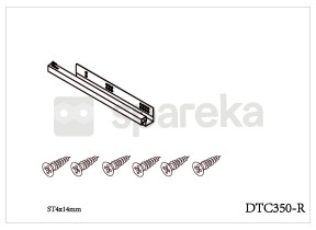 Glissière 350mm fermeture douce droite avec 6 vis dtc350-r 339DTC350R