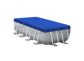 Linxor - bâche de protection réversible 4 saisons pour piscine hors sol - rectangle 2,44 x 4,88 m - 150 gsm - bleu et gris EGK2910