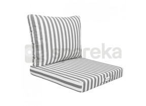Linxor - kit de coussins pour salon de jardin déhoussables - 50 x 50 cm - rayé gris EGK3652