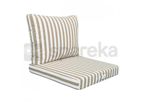 Linxor - kit de coussins pour salon de jardin déhoussables - 60 x 60 cm - rayé beige EGK3656