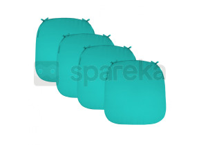 Linxor - lot de 4 galettes, coussins déhoussables pour chaise - bleu turquoise EGK3081