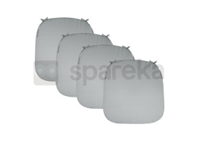 Linxor - lot de 4 galettes, coussins déhoussables pour chaise - gris clair EGK3082