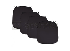 Linxor - lot de 4 galettes, coussins déhoussables pour chaise - gris foncé EGK3083